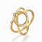 304 Stainless Steel Finger Rings, Criss Cross Ring, Double Rings, X Rings, Hollow, Size 7, Golden, 17mm