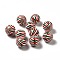 Christmas Theme Printed Natural Wooden Beads, Round with Vortex Pattern, Colorful, 16x14.5mm, Hole: 3.5mm