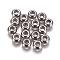 304 Stainless Steel Beads, with Rubber Inside, Slider Beads, Rondelle, Stainless Steel Color, 8x4mm, Hole: 3.5mm, Rubber Hole: 2mm