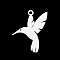 Tarnish Resistant 201 Stainless Steel Pendants, Laser Cut, Hummingbird, Stainless Steel Color, 22x18.5x1mm, Hole: 1.5mm