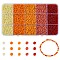 225G 5 Colors 8/0 Glass Seed Beads, Opaque Colors Lustered, Round, Mixed Color, 3mm, Hole: 1mm, about 45g/color