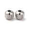 Non-Tarnish 201 Stainless Steel Bead, Round, Stainless Steel Color, 6mm, Hole: 2mm