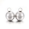 Tarnish Resistant 304 Stainless Steel Pendants, Round, Stainless Steel Color, 16x12mm, Hole: 4mm