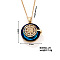 Vintage Sparkling Rhinestone Sun Pendant Necklaces, Brass Cable Chain Necklaces for Women, Golden, 15.75 inch(400mm)