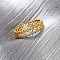 Brass Micro Pave Cubic Zirconia Finger Rings, Real 18K Gold Plated, 4.5mm, US Size 5 3/4(16.3mm)