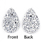 PU Leather Pendants, with Sequins, Teardrop, Silver, 39x25x2mm, Hole: 1.5mm