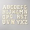 Towel Embroidery Style Cloth Iron on/Sew on Patches, Appliques, Badges, for Clothes, Dress, Hat, Jeans, DIY Decorations, Letter A~Z, White, 57x22.5~60x2.5mm