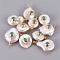 Natural Cultured Freshwater Pearl Pendants, with Brass Micro Pave Cubic Zirconia Cabochons, Long-Lasting Plated, Real 18K Gold Plated, Deep Sky Blue, 16~22.5x10~14mm, Hole: 1.4mm