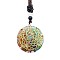 Orgonite Chakra Natural & Synthetic Mixed Stone Pendant Necklaces, Nylon Thread Necklace for Women, Flat Round, Flower, 25.59 inch(65cm)