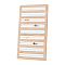 9-Slot Bamboo Ring Organizer Display Trays, with Imitation Leather Inside, Rectangle, White, 28x15x1.7cm