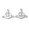 Non-Tarnish 304 Stainless Steel Pendants, Manual Polishing, Moon Charms, Stainless Steel Color, 14.5x17x1mm, Hole: 1.6mm