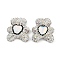 Handmade Polymer Clay Rhinestone Beads, Bear Disco Ball Beads, Crystal, 31x28x13mm, Hole: 1.6mm
