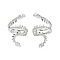 Rack Plating Brass Micro Pave Cubic Zirconia Cuff Earring, Cadmium Free & Lead Free, Long-Lasting Plated, Dragon, Platinum, 23.5x16.5x16mm