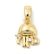 Rack Plating Leaf Brass Clear Cubic Zirconia Pendants, Cadmium Free & Nickel Free & Lead Free, Real 18K Gold Plated, Sea Animals Charms, Jellyfish, 13x10x4mm, Hole: 5mm