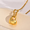 Openable 316L Surgical Stainless Steel Memorial Urn Ashes Pendants, Heart, Golden, 15.2x13mm