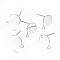 Non-Tarnish 304 Stainless Steel Ear Stud Components, with Loop and Flat Plate, Flat Round, Stainless Steel Color, 10.5~12x8mm, Hole: 1.2mm, Pin: 0.7mm