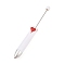 Heart Plastic Ball-Point Pen, Iron Pole Beadable Pen, for DIY Personalized Pen with Jewelry Beads, White, 156x14.5mm, Pin: 2mm