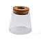 Glass Planter Vase with Wooden Lid, for Hydroponic Plants, Succulents, Cut Flowers, Clear, 89x95mm
