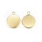 304 Stainless Steel Pendant Cabochon Settings, Plain Edge Bezel Cups, Flat Round, Golden, 22x18x2mm, Hole: 2.5mm, Inner Diameter: 16mm