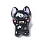 Opaque Resin Cabochons, Dog, Black, 29x18x7mm