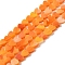 Handmade Lampwork Beads Strands, Heart, Dark Orange, 6x6x2~2.5mm, Hole: 1mm, about 77pcs/strand, 15.75''~16.14''(40~41cm)
