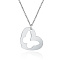 Non-Tarnish Stainless Steel Pendant Necklaces, with Cable Chains, Stainless Steel Color, Heart, 17.72 inch(45cm), Heart: 20x22mm