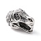 304 Stainless Steel Cord Ends, Manual Polishing, Dinosaur, Antique Silver, 30x14x17mm, Mouthhole: 5.5x10.5mm, Inner Diameter: 8x8.5mm