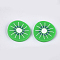 Handmade Polymer Clay Cabochons, Kiwi Fruit, Lime Green, 19~20x2~3mm