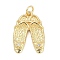 Brass Micro Pave Clear Cubic Zirconia Charms, Shoe, Cadmium Free & Lead Free, Long-Lasting Plated, Rack Plating, with Jump Ring, Real 18K Gold Plated, 21x15x4mm, Hole: 3mm
