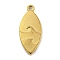 304 Stainless Steel Pendants, Golden, Horse Eye, 28.5x12x3mm, Hole: 1.8mm