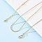 Brass Link Chain Necklaces for Women, With 304 Stainless Steel Lobster Clasp, Rack Plating, Lead Free & Cadmium Free, Long-Lasting Plated, Real 18K Gold Plated, 17.76x0.08 inch(45.1x0.2cm)