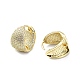 Серьга-кольцо из латуни с микропаве из кубического циркония EJEW-C086-02G-2