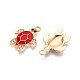 Rhinestone сплава и эмали подвески PALLOY-T092-40G-03-2