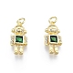 Латунные микропаве прозрачные подвески с фианитом KK-C006-30G-2