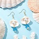 Серьги-подвески из ракушечного стекла EJEW-MZ00424-03-1