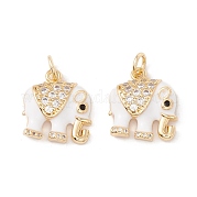 Подвески из латуни с прозрачным микропейвом и черным фианитом KK-E005-40G