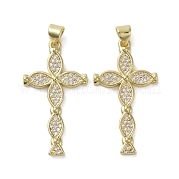 Латунные микропаве прозрачные подвески с фианитом KK-H466-09G-01