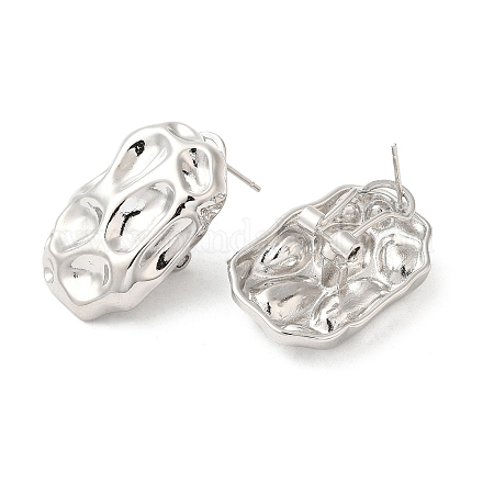 Овальные серьги-гвоздики из латуни EJEW-K248-13P-1