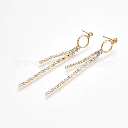 Латунные серьги с цирконами KK-S350-050G-1