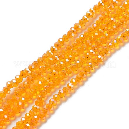Стеклянные бусины с гальваническим покрытием  EGLA-A034-T2mm-B01-1
