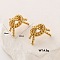 Stainless Steel knot Stud Earrings, Golden, 20x15mm