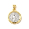 Rack Plating Brass Pendants, Cadmium Free & Lead Free, Planet, Round, Real 18K Gold Plated, 18x15x3mm, Hole: 3x4mm