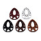 Spray Painted Wooden Pendants, Hollow Teardrop Charm, Mixed Color, 39.5x30.5x2.5mm, Hole: 1.2mm