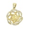 Brass Micro Pave Clear Cubic Zirconia European Dangle Charms Bails, Peg Bails, for Half Drilled Beads, Calathiform, Lead Free & Cadmium Free, Long-Lasting Plated, Golden, 21x18x7mm, Hole: 6.5x3.5mm