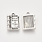 Tibetan Style Alloy Pendants for Teachers' Day, Book, Cadmium Free & Lead Free, Antique Silver, 17.5x12x3mm, Hole: 1.6mm, about 580pcs/1000g