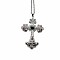 Vintage sparkling Alloy Rhinestone Cross Pendants Necklaces for Women, Platinum, 19.69 inch(50cm)
