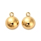 304 Stainless Steel Pendants, Half Round Charm, Ion Plating(IP), Real 14K Gold Plated, 16.5x12.5x5.5mm, Hole: 2.3mm