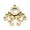 Ion Plating(IP) 304 Stainless Stee Locket Pendants, with Glass, Octopus Charm, Real 18K Gold Plated, 33x35x6mm, Hole: 2.2mm