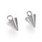 Tarnish Resistant 304 Stainless Steel Pendants, Spike/Cone, Stainless Steel Color, 8.5x6mm, Hole: 2mm