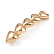 Alloy with Iron Clip Hair Barrettes, Hair Accessories for Women Girls, Golden, Heart, 17x80x15mm